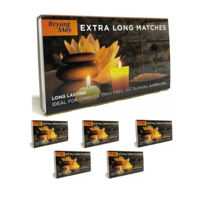 5 Boxes of Bryant & May Extra Long Matches + ABL Supplies Matchbox