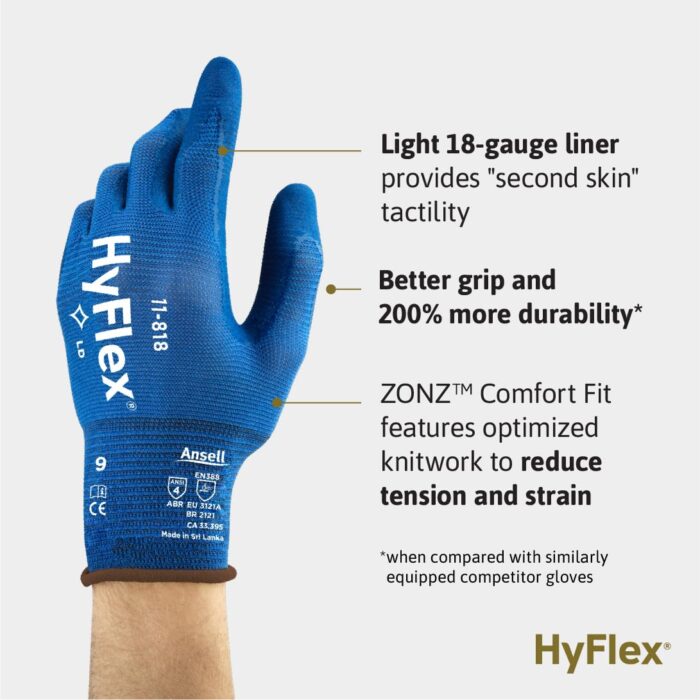 ANSELL HYFLEX 11-818 GLOVE SZ 08 (M) ANSELL HYFLEX 11-818 GLOVE SZ 08 (M)