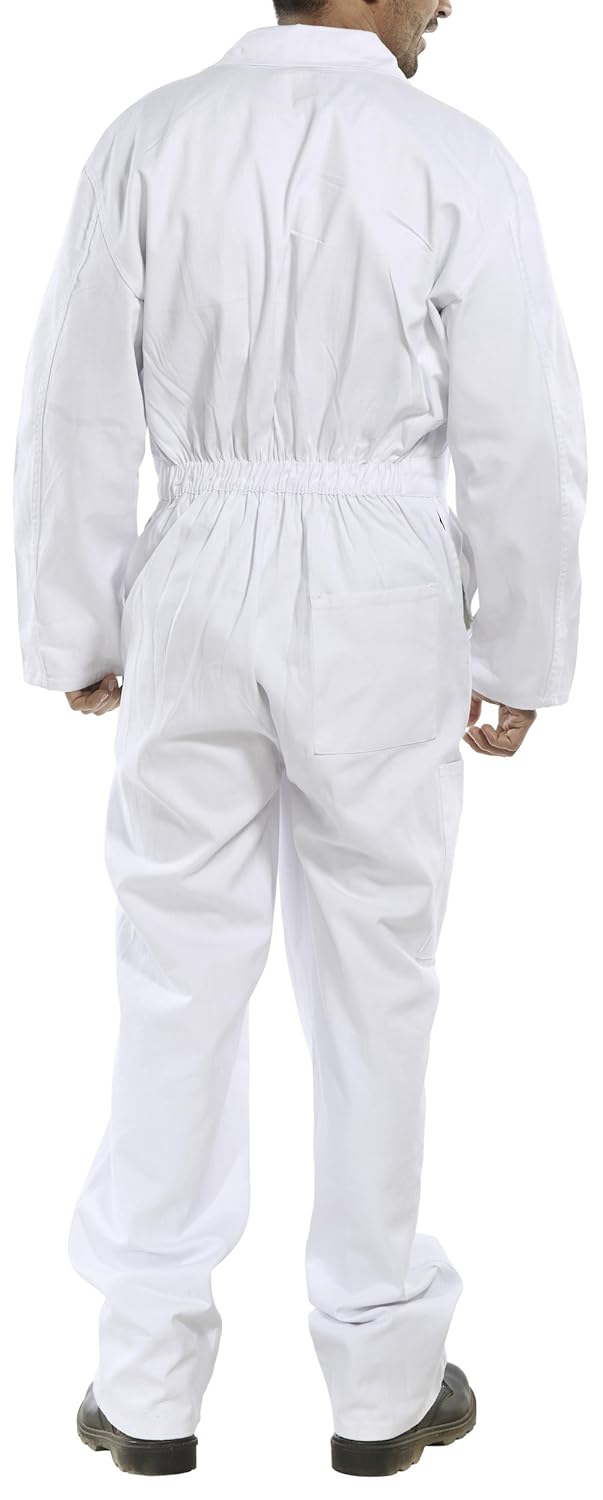 Beeswift CDBSW52 CLICK COTTON DRILL BOILERSUIT WHITE 52 Beeswift CDBSW52 CLICK COTTON DRILL BOILERSUIT WHITE 52