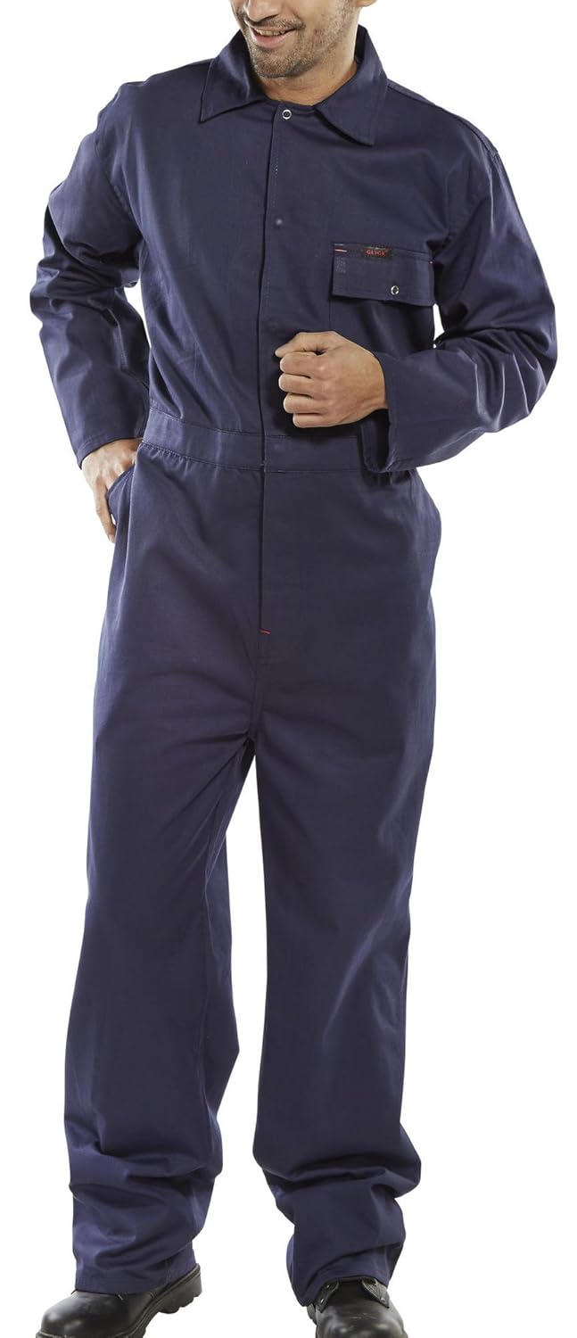 Beeswift CDBSW52 CLICK COTTON DRILL BOILERSUIT WHITE 52 Beeswift CDBSW52 CLICK COTTON DRILL BOILERSUIT WHITE 52