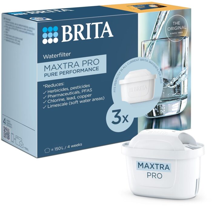 BRITA MAXTRA PRO Pure Performance Water Filter Cartridge - 3 Pack - Original BRITA Refill reducing impurities