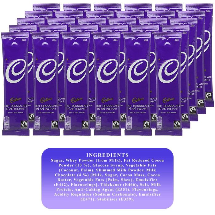 Cadbury Instant Hot Chocolate Sachets - 50x28g