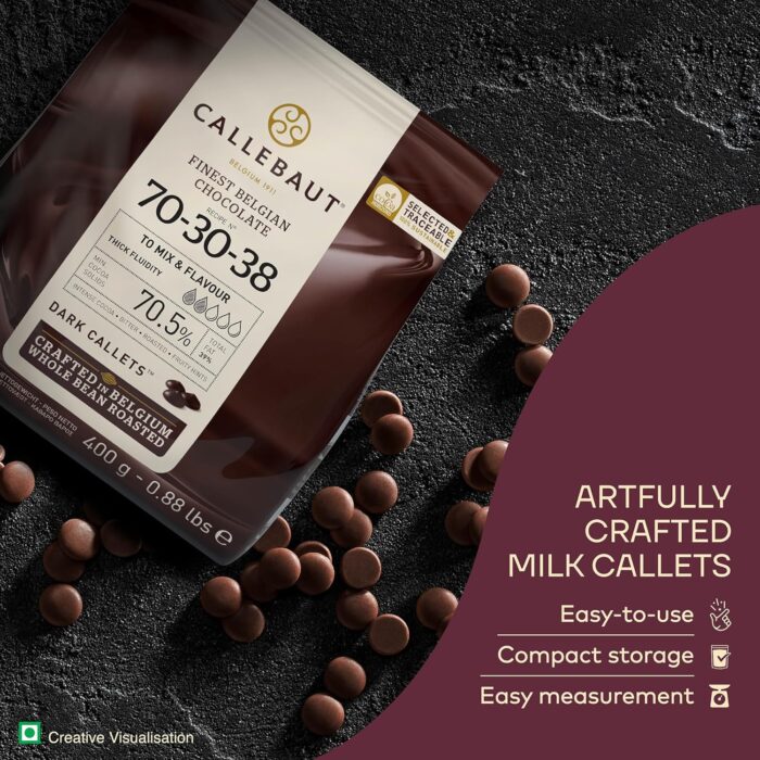 Callebaut Dark Chocolate Drops 70% 400g Bag