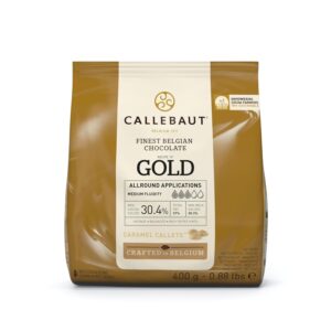 Callebaut Finest Belgian Gold Chocolate with Caramel Couverture Callets 400g