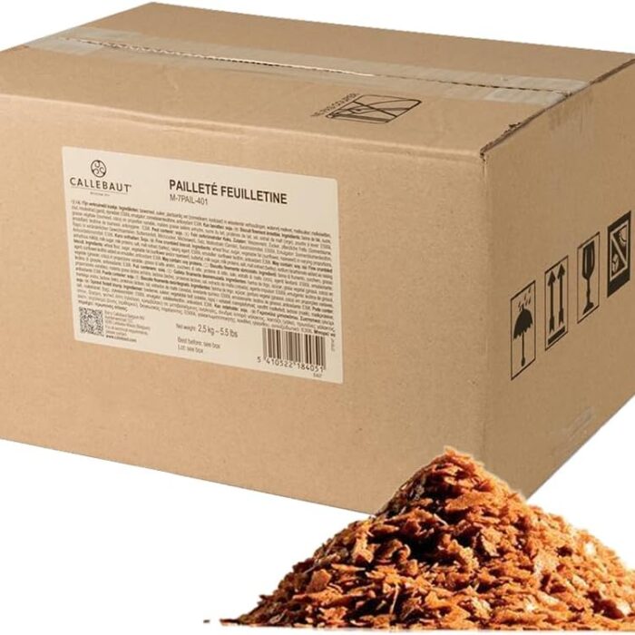 Callebaut Paillete Feuilletine Crispy Biscuit Flakes Inclusion for Pralines Gianduja Bonbons Cakes Mousses Ice Cream and Desserts Crunchy Texture Topping 2.5kg Callebaut Paillete Feuilletine Crispy Biscuit Flakes Inclusion for Pralines Gianduja Bonbons Cakes Mousses Ice Cream and Desserts Crunchy Texture Topping 2.5kg