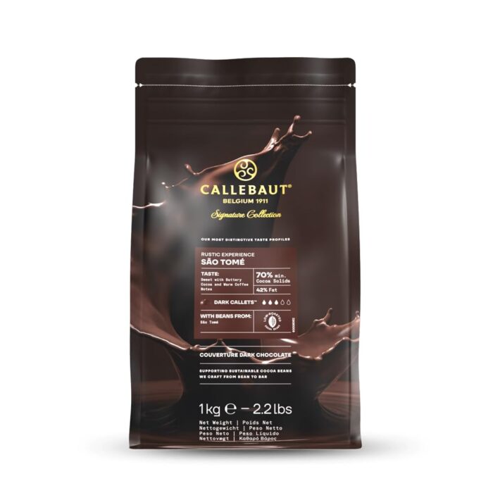 Callebaut Signature Collection Rustic São Tomé Dark Origin Chocolate Couverture Callets 70% Cocoa 1kg Callebaut Signature Collection Rustic São Tomé Dark Origin Chocolate Couverture Callets 70% Cocoa 1kg