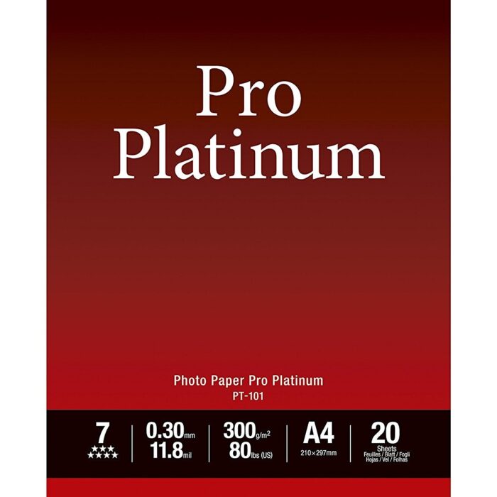 Version 1.0.0 Canon 2768B016 PT-101 Photopaper A4 (Pack of 20)