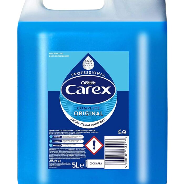 Carex Professional Original Antibacterial Hand Wash 5L – Large Refill Liquid Hand Soap for Home