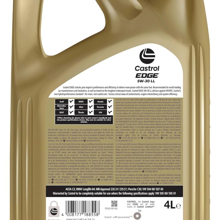 Castrol EDGE 5W-30 LL Engine Oil 4L Castrol EDGE 5W-30 LL Engine Oil 4L