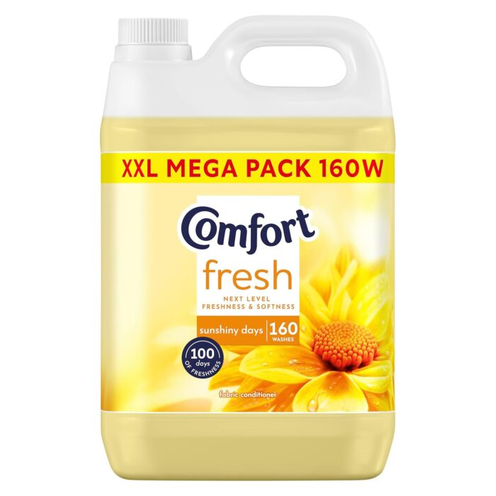 Comfort Fresh Sunshiny Days Fabric Conditioner Softener with Motion-Activated Fragrance Technology 100 Days of Freshness 160 washes (4.8 L) Comfort Fresh Sunshiny Days Fabric Conditioner Softener with Motion-Activated Fragrance Technology 100 Days of Freshness 160 washes (4.8 L)