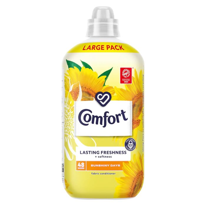 Comfort Fresh Sunshiny Days Fabric Conditioner Softener with Motion-Activated Fragrance Technology 100 Days of Freshness 160 washes (4.8 L) Comfort Fresh Sunshiny Days Fabric Conditioner Softener with Motion-Activated Fragrance Technology 100 Days of Freshness 160 washes (4.8 L)