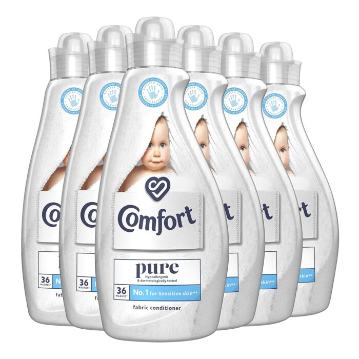 Comfort Pure Sensitive Fabric Conditioner dermatologically tested gentle next to sensitive skin 160 washes (4.8 L)