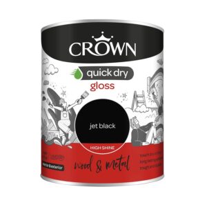 Crown Quick Dry Gloss Paint Jet Black 750ml