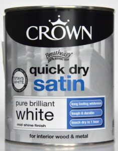 Crown Quick Dry Satin Paint Brilliant White 750ml
