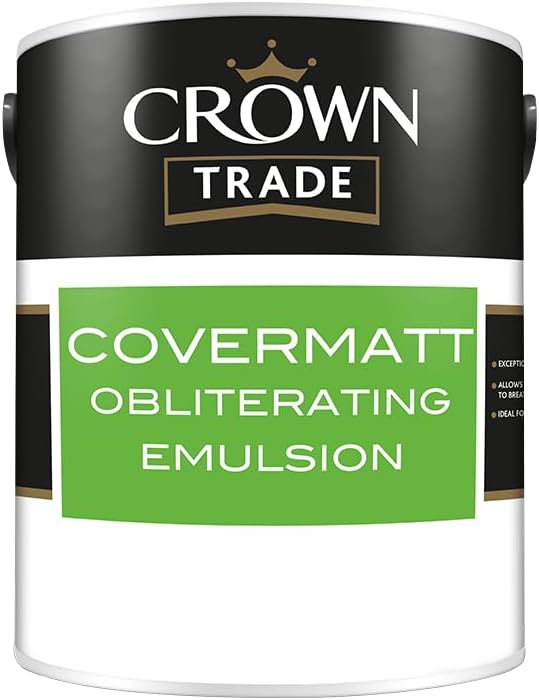 Crown Trade Covermatt Obliterating Emulsion White 5L Crown Trade Covermatt Obliterating Emulsion White 5L