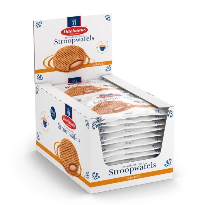 Daelmans Stroopwafels - Caramel Waffles – 39 g x 24 (Single Pack) in a Box - Authentic Dutch Caramel Waffle - Stroopwaffles Daelmans Stroopwafels - Caramel Waffles – 39 g x 24 (Single Pack) in a Box - Authentic Dutch Caramel Waffle - Stroopwaffles