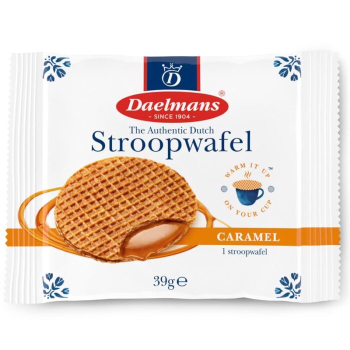 Daelmans Stroopwafels - Caramel Waffles – 39 g x 24 (Single Pack) in a Box - Authentic Dutch Caramel Waffle - Stroopwaffles Daelmans Stroopwafels - Caramel Waffles – 39 g x 24 (Single Pack) in a Box - Authentic Dutch Caramel Waffle - Stroopwaffles