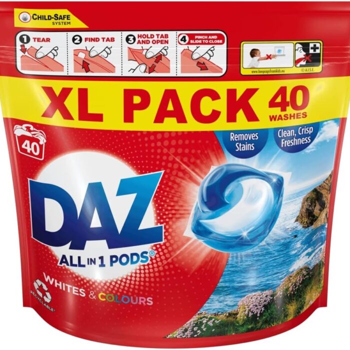 daz-all-in-1-pods-washing-capsules-whites-colours-pack-of-40.jpg DAZ All in 1 PODs Washing Capsules Whites & Colours