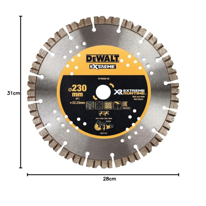 DEWALT 230MM X 22MM Extreme RUNTIME DIAM Blade