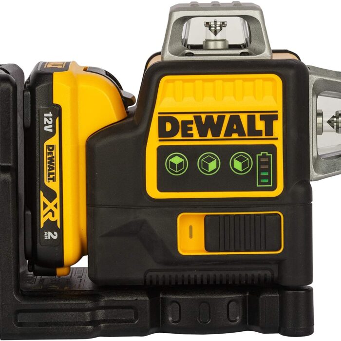 DEWALT Self Levelling Multi Line 3 x 360 Degrees Green Beam Laser 12V MAX* with Battery 2.0Ah Li-Ion and Charger Carry Case DCE089D1G