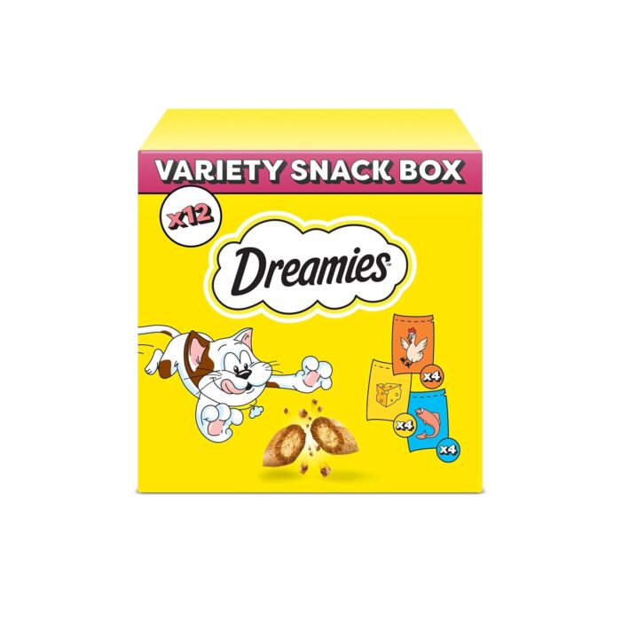 DREAMIES - Cat Treats - 12 x 60g - Multipack Biscuits - Variety Snack Box - 12 Pouches DREAMIES - Cat Treats - 12 x 60g - Multipack Biscuits - Variety Snack Box - 12 Pouches