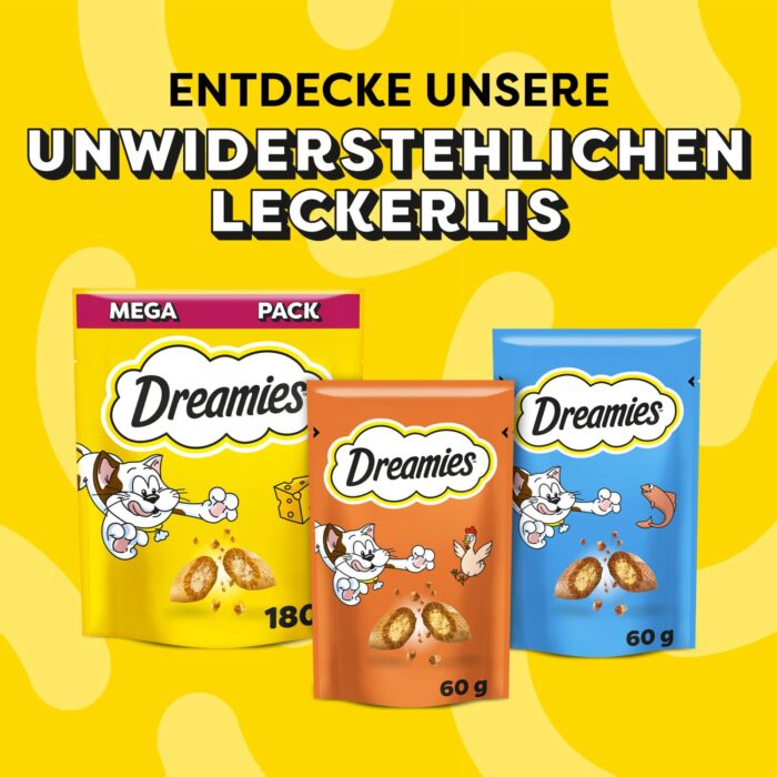 DREAMIES - Cat Treats - 12 x 60g - Multipack Biscuits - Variety Snack Box - 12 Pouches DREAMIES - Cat Treats - 12 x 60g - Multipack Biscuits - Variety Snack Box - 12 Pouches