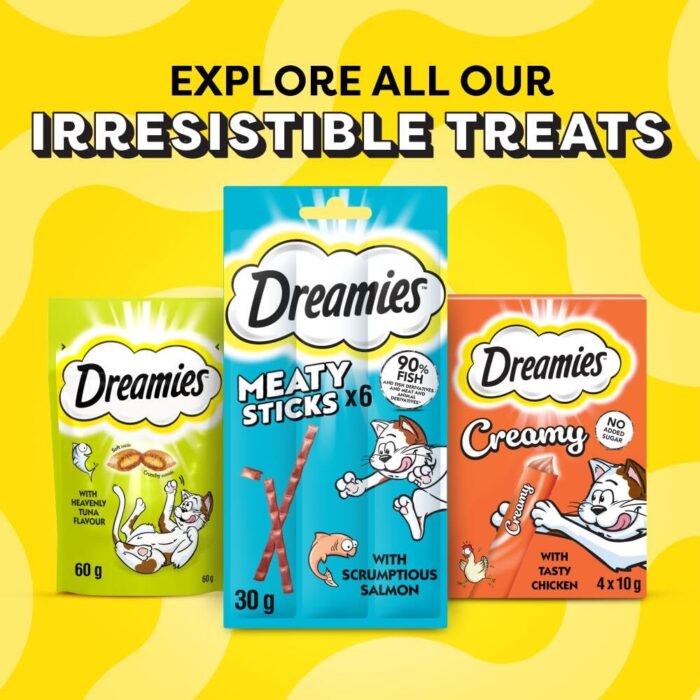 DREAMIES - Cat Treats - 12 x 60g - Multipack Biscuits - Variety Snack Box - 12 Pouches DREAMIES - Cat Treats - 12 x 60g - Multipack Biscuits - Variety Snack Box - 12 Pouches