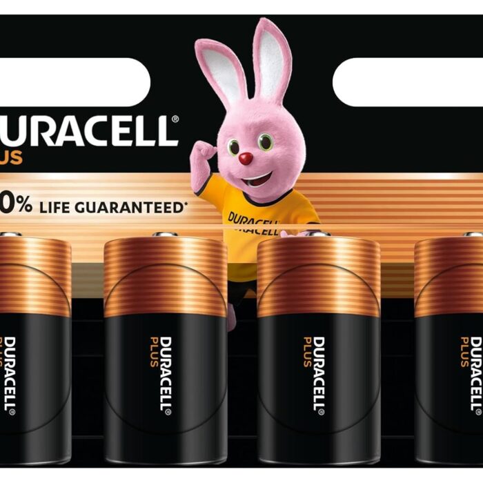 Duracell Plus D Batteries (4 Pack) - Alkaline 1.5V - 100% Life Guaranteed - Reliability For Everyday Devices - 0% Plastic Packaging - 10-Year Storage - LR20 MN1300 Duracell Plus D Batteries (4 Pack) - Alkaline 1.5V - 100% Life Guaranteed - Reliability For Everyday Devices - 0% Plastic Packaging - 10-Year Storage - LR20 MN1300