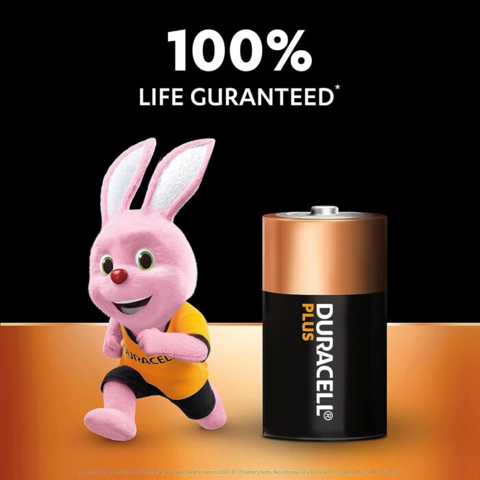 Duracell Plus D Batteries (4 Pack) - Alkaline 1.5V - 100% Life Guaranteed - Reliability For Everyday Devices - 0% Plastic Packaging - 10-Year Storage - LR20 MN1300 Duracell Plus D Batteries (4 Pack) - Alkaline 1.5V - 100% Life Guaranteed - Reliability For Everyday Devices - 0% Plastic Packaging - 10-Year Storage - LR20 MN1300