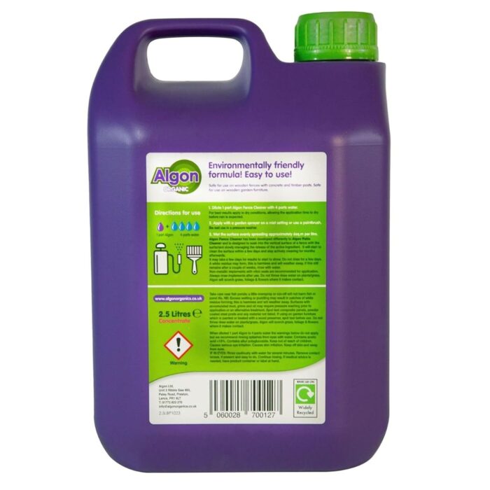 Fence & Outdoor Furniture Cleaner Concentrated Algae Remover Pet Safe 2.5L