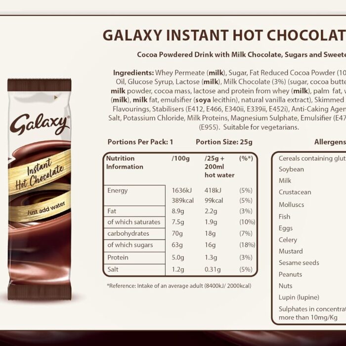 Galaxy Instant Hot Chocolate Sachets (Pack of 50) Galaxy Instant Hot Chocolate Sachets (Pack of 50)