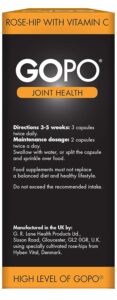 GOPO Joint Health 200 Capsules - Rose-Hip & Vitamin C - Helps maintain healthy & flexible joints