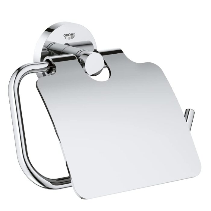 GROHE 40367001 Essentials Paper Holder with Lid Silver GROHE 40367001 Essentials Paper Holder with Lid Silver