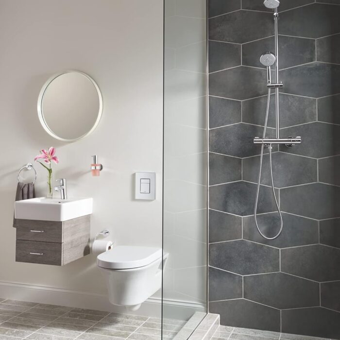 GROHE 40367001 Essentials Paper Holder with Lid Silver GROHE 40367001 Essentials Paper Holder with Lid Silver