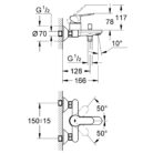 GROHE Bauedge Single-Lever Bath/Shower Mixer 1/2" Chrome 23334000