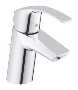 GROHE Eurosmart Basin Mixer Tap with Pop-Up Waste Set (Metal Lever