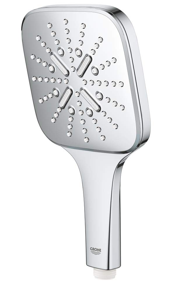 GROHE Rainshower 130 Smartactive Cube Hand Shower Water-Saving 130mm Shower Head with 3 Sprays Chrome Finish and Made in Germany 26582000 GROHE Rainshower 130 Smartactive Cube Hand Shower Water-Saving 130mm Shower Head with 3 Sprays Chrome Finish and Made in Germany 26582000