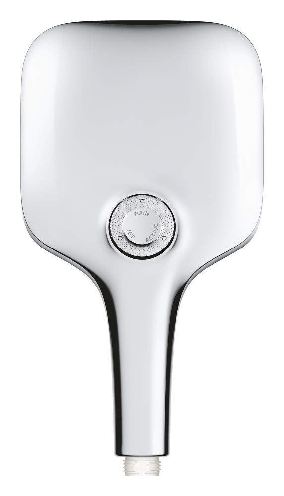 GROHE Rainshower 130 Smartactive Cube Hand Shower Water-Saving 130mm Shower Head with 3 Sprays Chrome Finish and Made in Germany 26582000 GROHE Rainshower 130 Smartactive Cube Hand Shower Water-Saving 130mm Shower Head with 3 Sprays Chrome Finish and Made in Germany 26582000