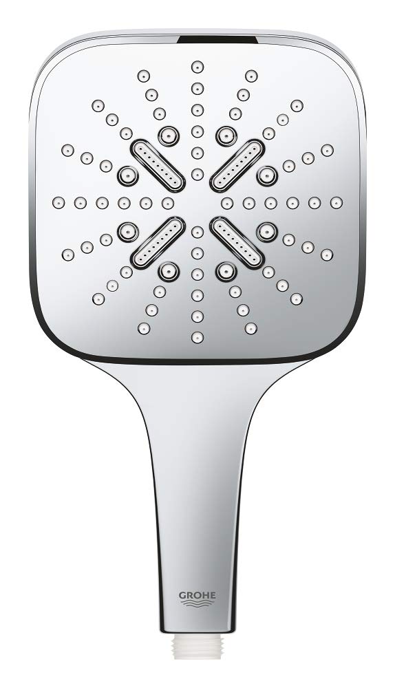 GROHE Rainshower 130 Smartactive Cube Hand Shower Water-Saving 130mm Shower Head with 3 Sprays Chrome Finish and Made in Germany 26582000 GROHE Rainshower 130 Smartactive Cube Hand Shower Water-Saving 130mm Shower Head with 3 Sprays Chrome Finish and Made in Germany 26582000