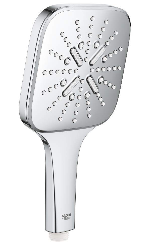 GROHE Rainshower 130 Smartactive Cube Hand Shower Water-Saving 130mm Shower Head with 3 Sprays Chrome Finish and Made in Germany 26582000 GROHE Rainshower 130 Smartactive Cube Hand Shower Water-Saving 130mm Shower Head with 3 Sprays Chrome Finish and Made in Germany 26582000
