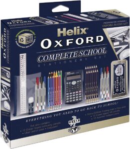 Helix Oxford Complete Back to School Stationery Set - Comprehensive Helix Oxford school supplies set including Maths Set