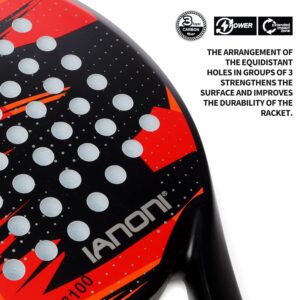IANONI Padel Racket Carbon Fiber Surface with EVA Memory Flex Foam Core Padel Tennis Racquets Paddle Tennis Racket IANONI Padel Racket Carbon Fiber Surface with EVA Memory Flex Foam Core Padel Tennis Racquets Paddle Tennis Racket