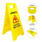 Janit-X Caution Wet Floor & Cleaning In Progress Yellow Warning A-Frame 63cm x 30cm (2)