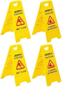 Janit-X Caution Wet Floor & Cleaning In Progress Yellow Warning A-Frame 63cm x 30cm (4)