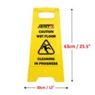 Janit-X Caution Wet Floor & Cleaning In Progress Yellow Warning A-Frame 63cm x 30cm (2)