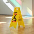 Janit-X Caution Wet Floor & Cleaning In Progress Yellow Warning A-Frame 63cm x 30cm (2)