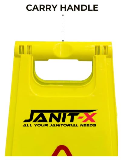 Janit-X Caution Wet Floor & Cleaning In Progress Yellow Warning A-Frame 63cm x 30cm (2) Janit-X Caution Wet Floor & Cleaning In Progress Yellow Warning A-Frame 63cm x 30cm (2)