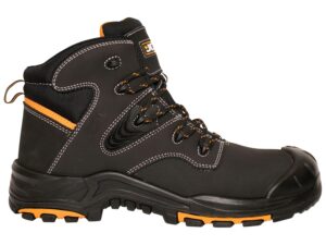 JCB - Black Action Nubuck Boot - Composite Midsole & Antistatic Properties - Safety Shoes Men Lightweight & Work Boots for Men - Size 10