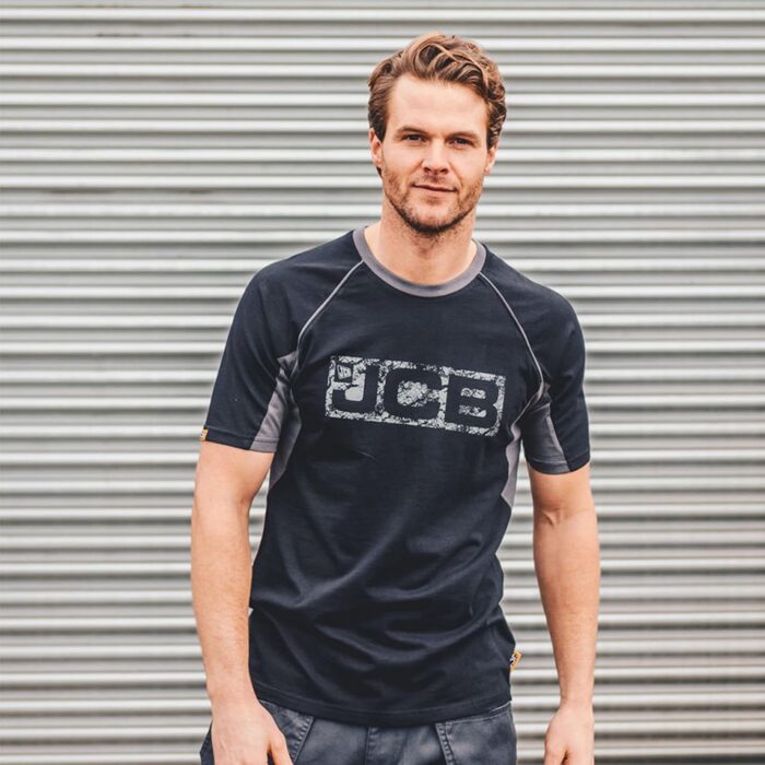JCB - JCB Workwear - Men's T-Shirts -Trade T-Shirt - Black/Grey - Medium JCB - JCB Workwear - Men's T-Shirts -Trade T-Shirt - Black/Grey - Medium