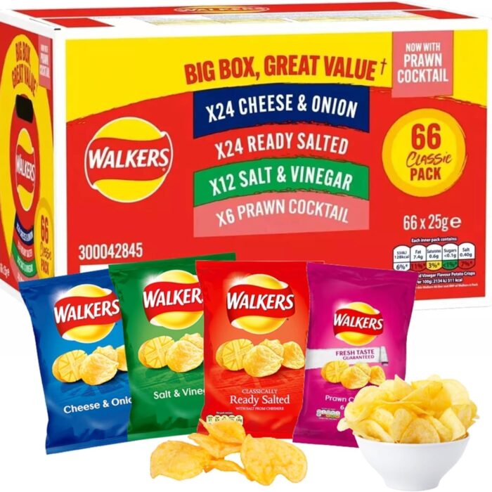Kandy Collection Sold by - Giant Crisps Multipack Snack Box - Pack of 66 x 25g Assorted Classic Walkers Crisps Bulk Buy. Multipack Crisps Potato Snacks Kandy Collection Sold by - Giant Crisps Multipack Snack Box - Pack of 66 x 25g Assorted Classic Walkers Crisps Bulk Buy. Multipack Crisps Potato Snacks